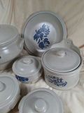 Collection of Vintage Pfaltz Graff Yorktowne blue floral stoneware set with lids - thumbnail 2 of 9