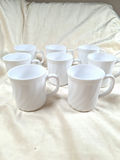 Set of Nine White Ceramic Mugs, Arcopal France - thumbnail 2 of 7