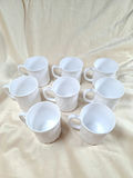 Set of Nine White Ceramic Mugs, Arcopal France - thumbnail 4 of 7