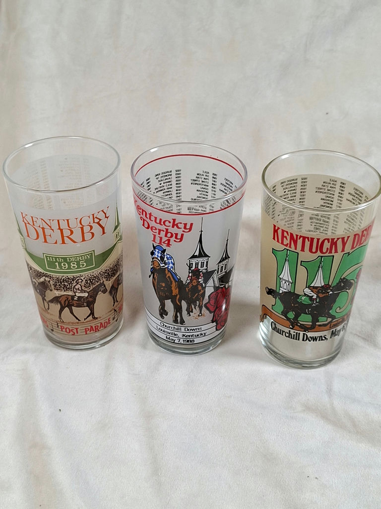Six Kentucky Derby commemorative glass tumblers - image 1 of 6