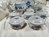 Collection of Vintage Pfaltz Graff Yorktowne blue floral stoneware set with lids - thumbnail 3 of 9