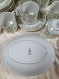 Vintage Westfield Royal Doulton Green floral china dinnerware set with gold trim, Made in England - thumbnail 5 of 9