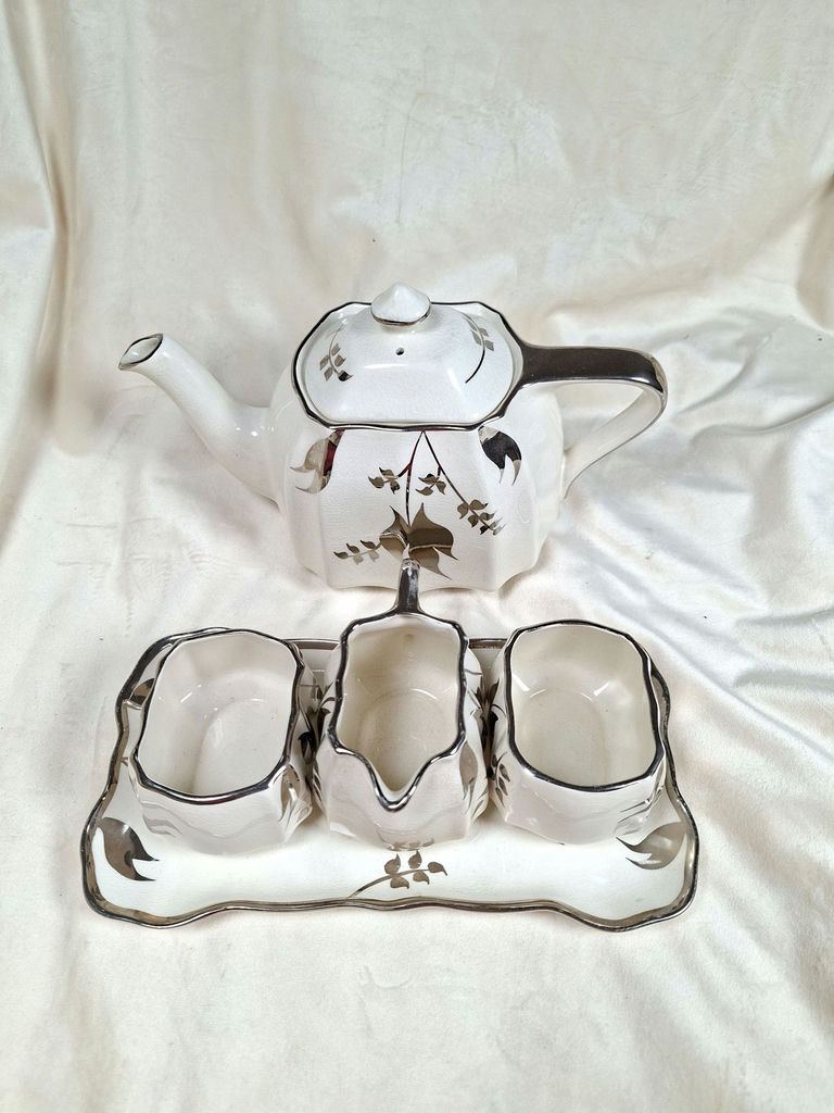 Sandland Ware England Teapot Set with Tray and Three Dishes - image 2 of 8