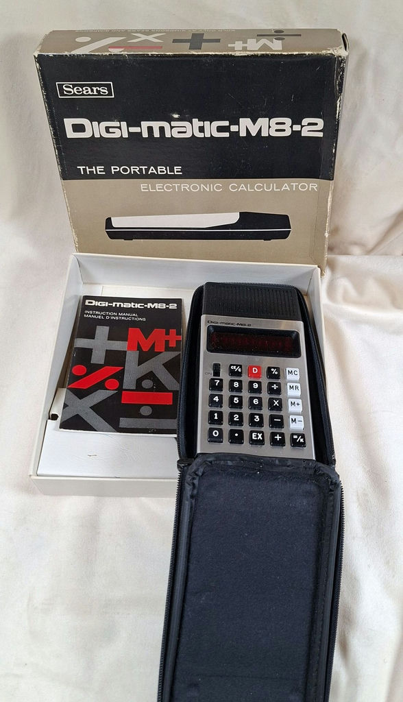 Sears Digi-matic-M8-2 Electronic Calculator with Case and Manual - image 1 of 5