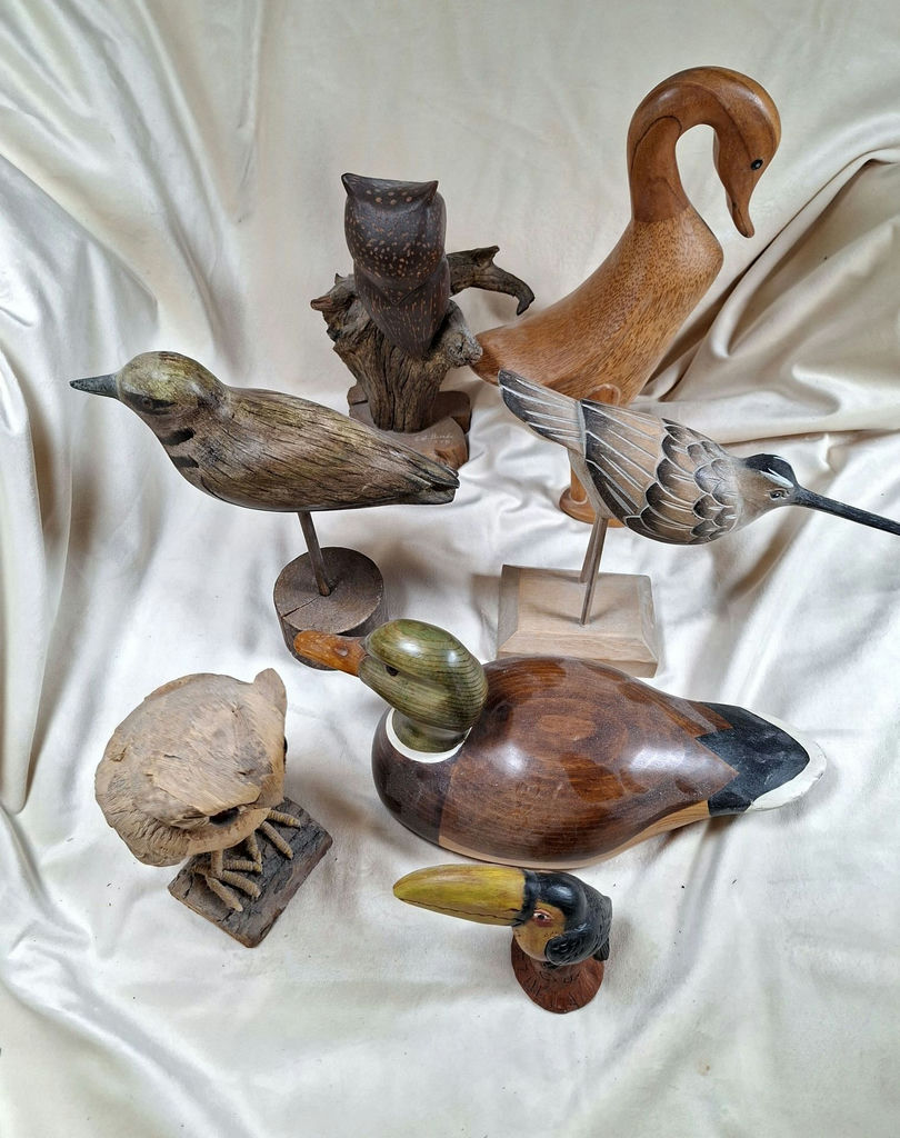 Collection of Carved Wooden Bird Figurines - image 4 of 8