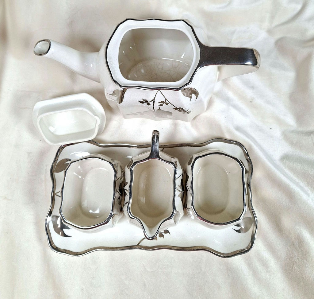 Sandland Ware England Teapot Set with Tray and Three Dishes - image 3 of 8