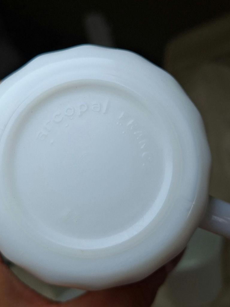Set of Nine White Ceramic Mugs, Arcopal France  - image 7 of 7