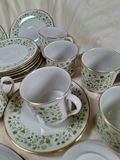 Vintage Westfield Royal Doulton Green floral china dinnerware set with gold trim, Made in England - thumbnail 8 of 9