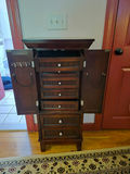 Dark wood jewelry armoire with multiple drawers - thumbnail 4 of 6