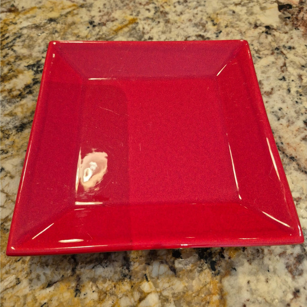 Red square plate by Crate&Barrel (8pcs) - image 1 of 2