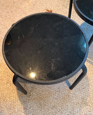 Two Round Black Side Tables - Image 1 of 3