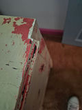 Two distressed white three-drawer nightstands - thumbnail 4 of 6