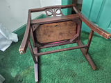 Vintage wooden chair with burgundy velvet seat - thumbnail 3 of 3