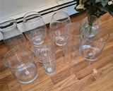 Assorted clear glass vases - thumbnail 1 of 3
