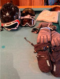 Winter Sports Helmet, Goggles, Gloves, Mittens, and Knit Hat - thumbnail 1 of 5