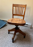 Wooden Swivel Chair with Casters - thumbnail 2 of 4