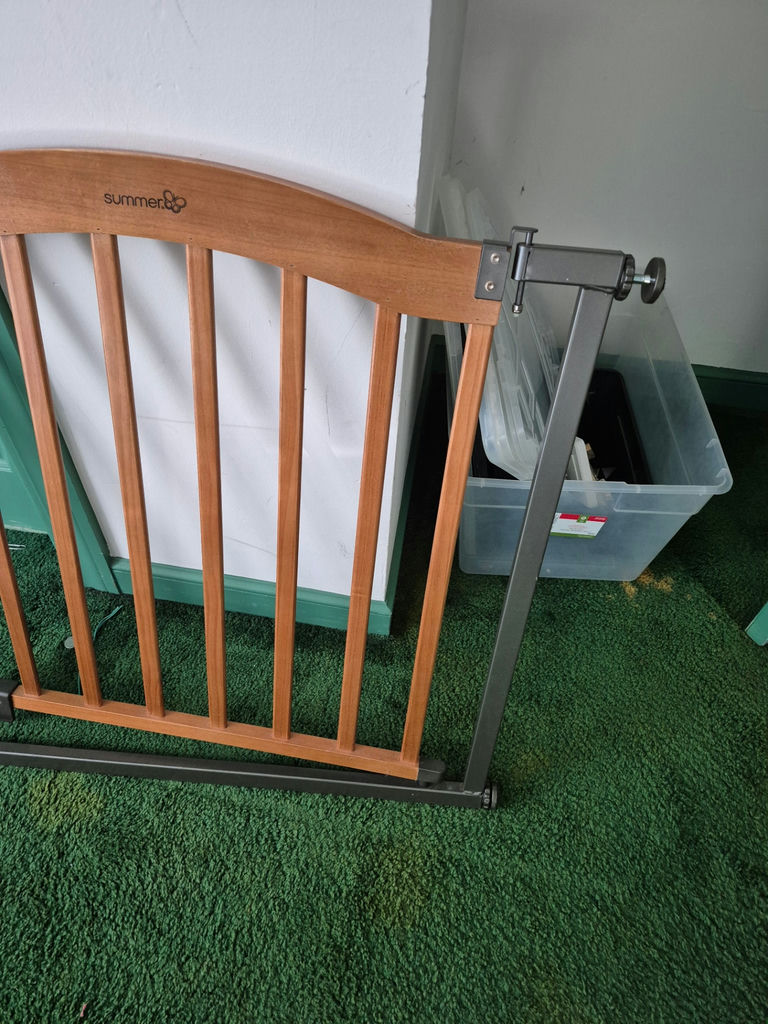 Two wooden Slatted Baby Gates with Metal Frame - image 3 of 4