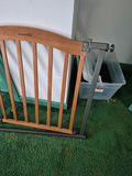 Two wooden Slatted Baby Gates with Metal Frame - thumbnail 3 of 4