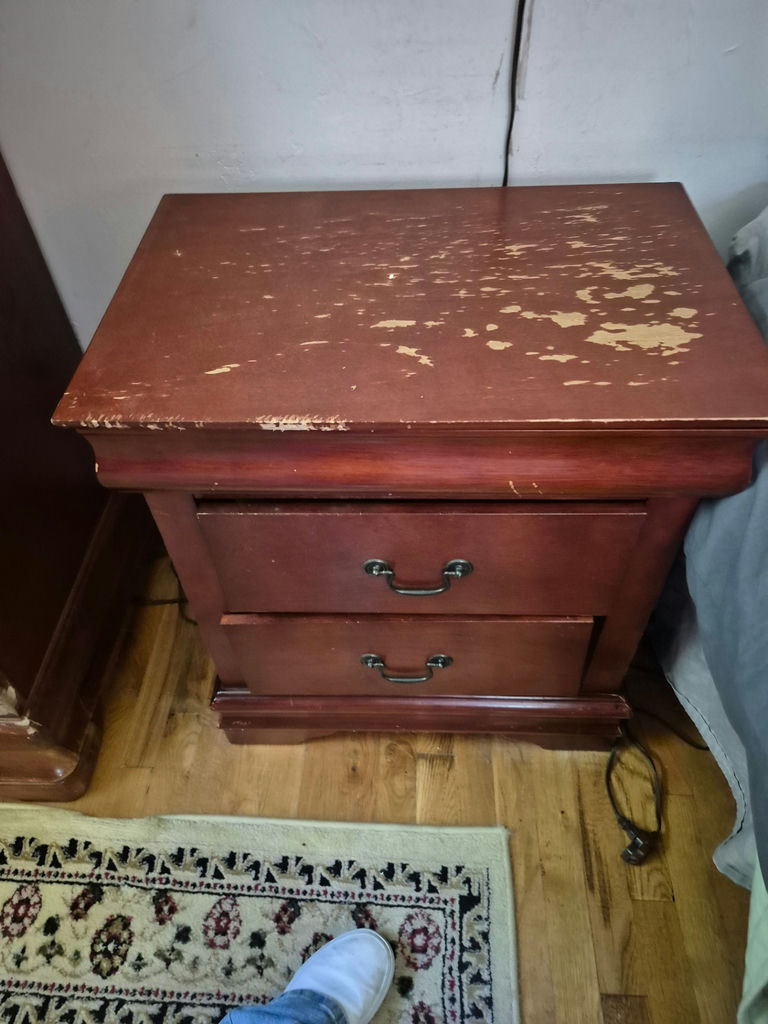 (Two) Two-Drawer wooden nightstand - image 3 of 4