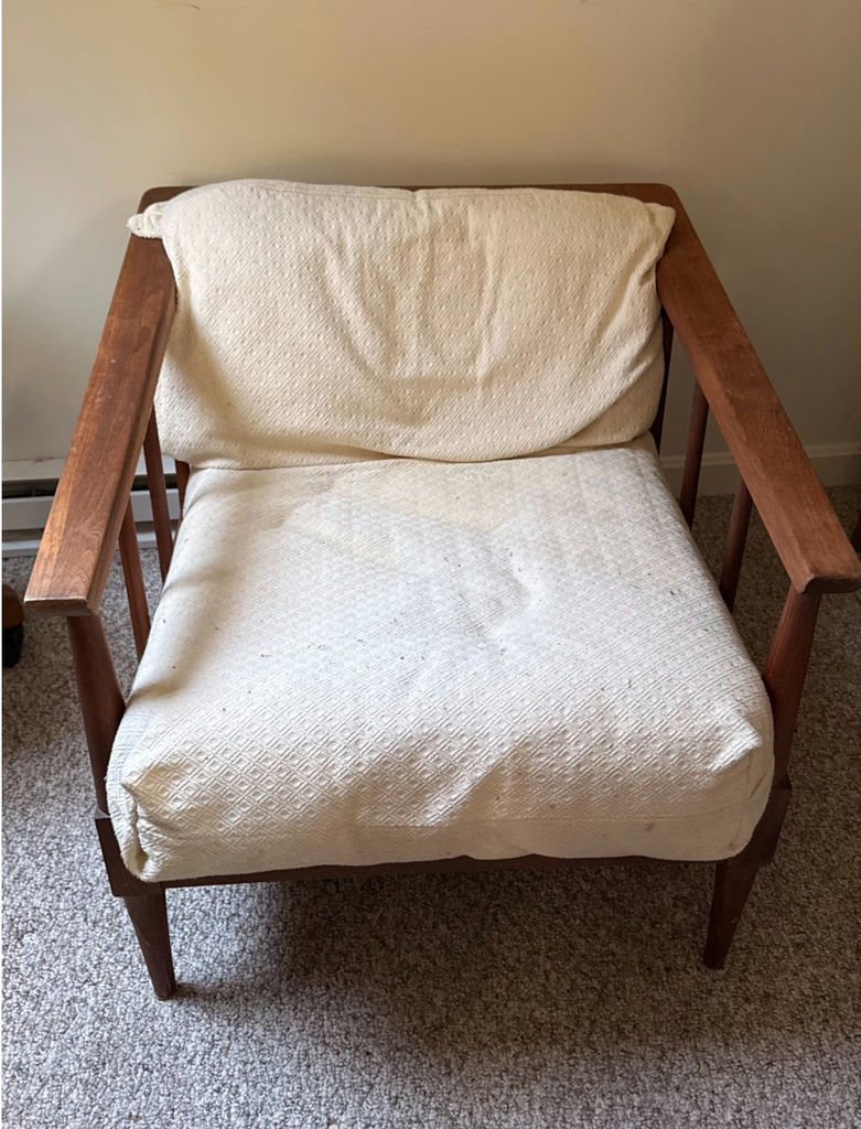 Wooden Mid-Century Modern Armchair with Cushions - image 1 of 4