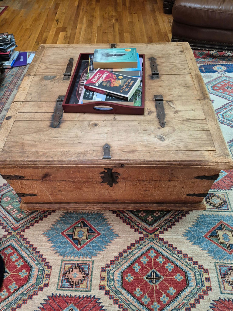 Rustic wooden chest/coffee table - image 1 of 4