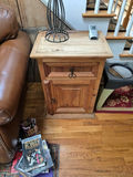 Two wooden rustic side tables - thumbnail 1 of 4