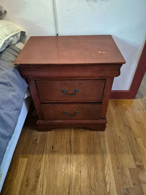 (Two) Two-Drawer wooden nightstand - Image 1 of 4