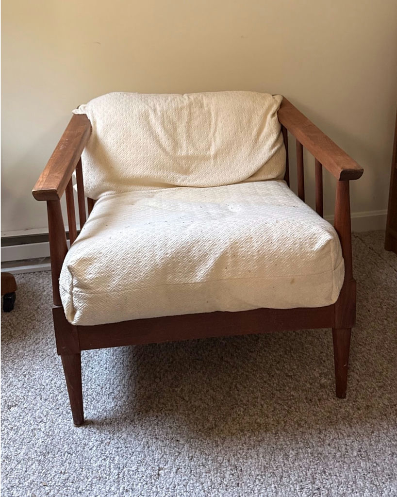 Wooden Mid-Century Modern Armchair with Cushions - image 2 of 4