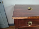 Three-drawer wooden dresser with brass ring pulls - thumbnail 2 of 5