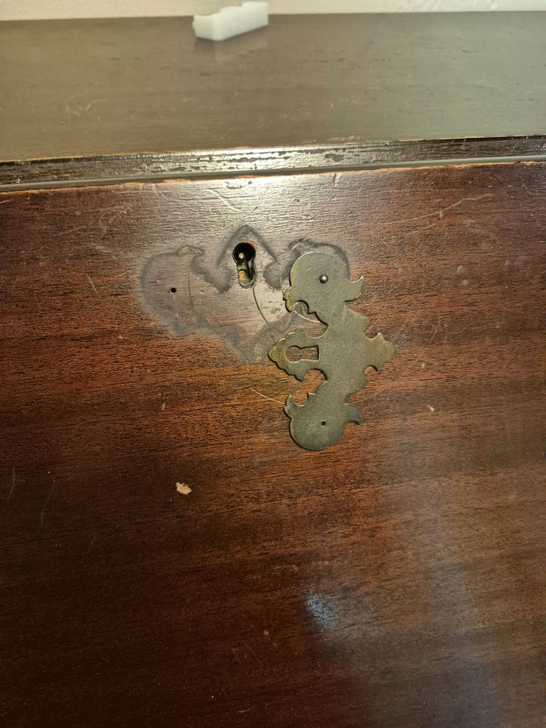 Antique serpentine-front secretary chest - image 3 of 7