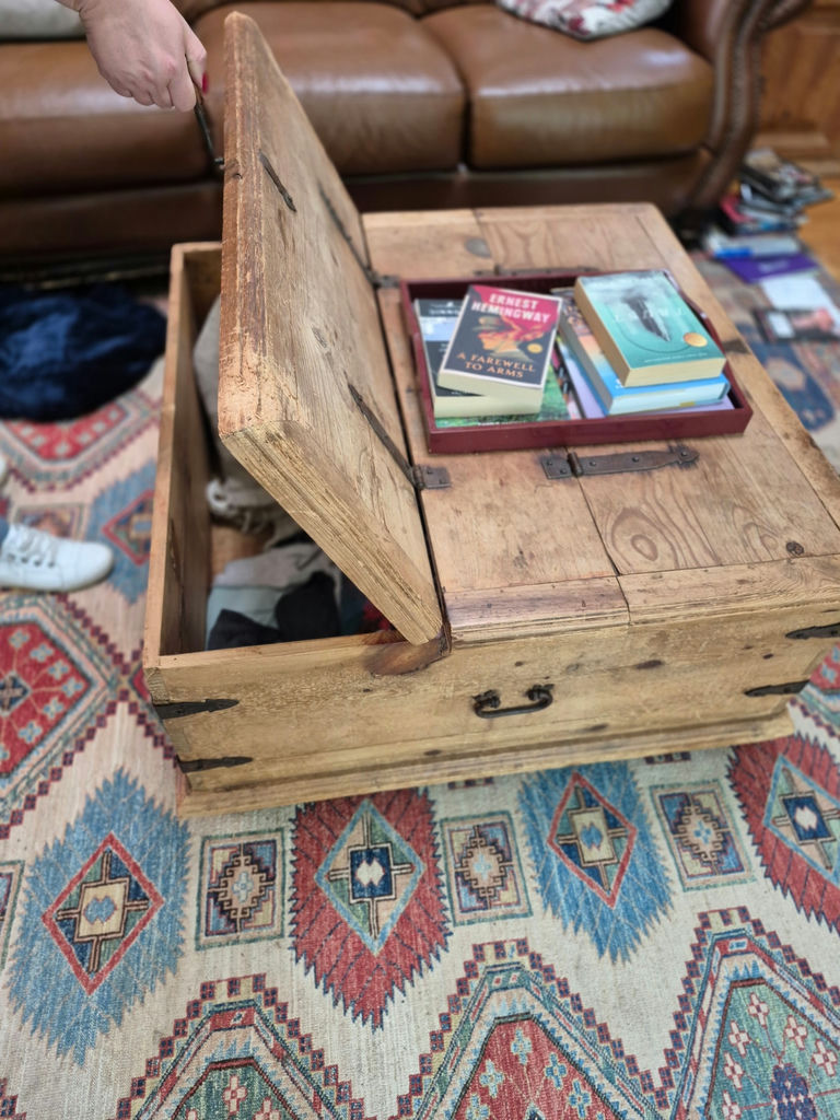 Rustic wooden chest/coffee table - image 4 of 4