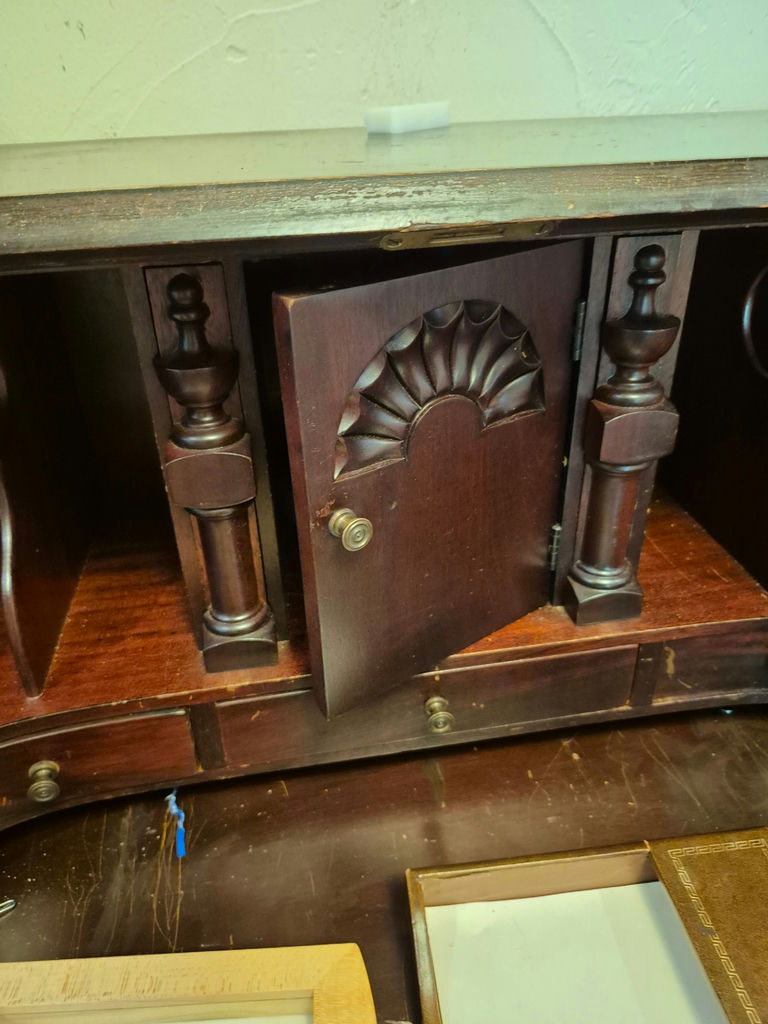 Antique serpentine-front secretary chest - image 6 of 7