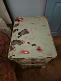 Two distressed white three-drawer nightstands - thumbnail 2 of 6