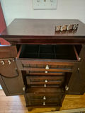 Dark wood jewelry armoire with multiple drawers - thumbnail 6 of 6