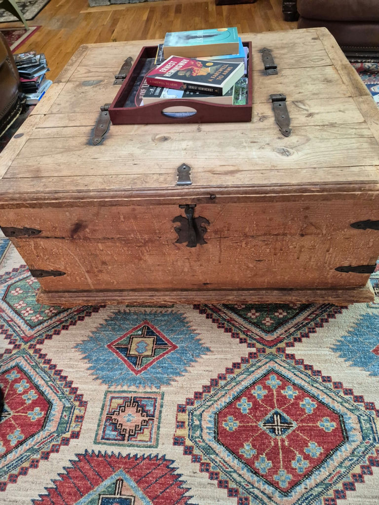 Rustic wooden chest/coffee table - image 2 of 4