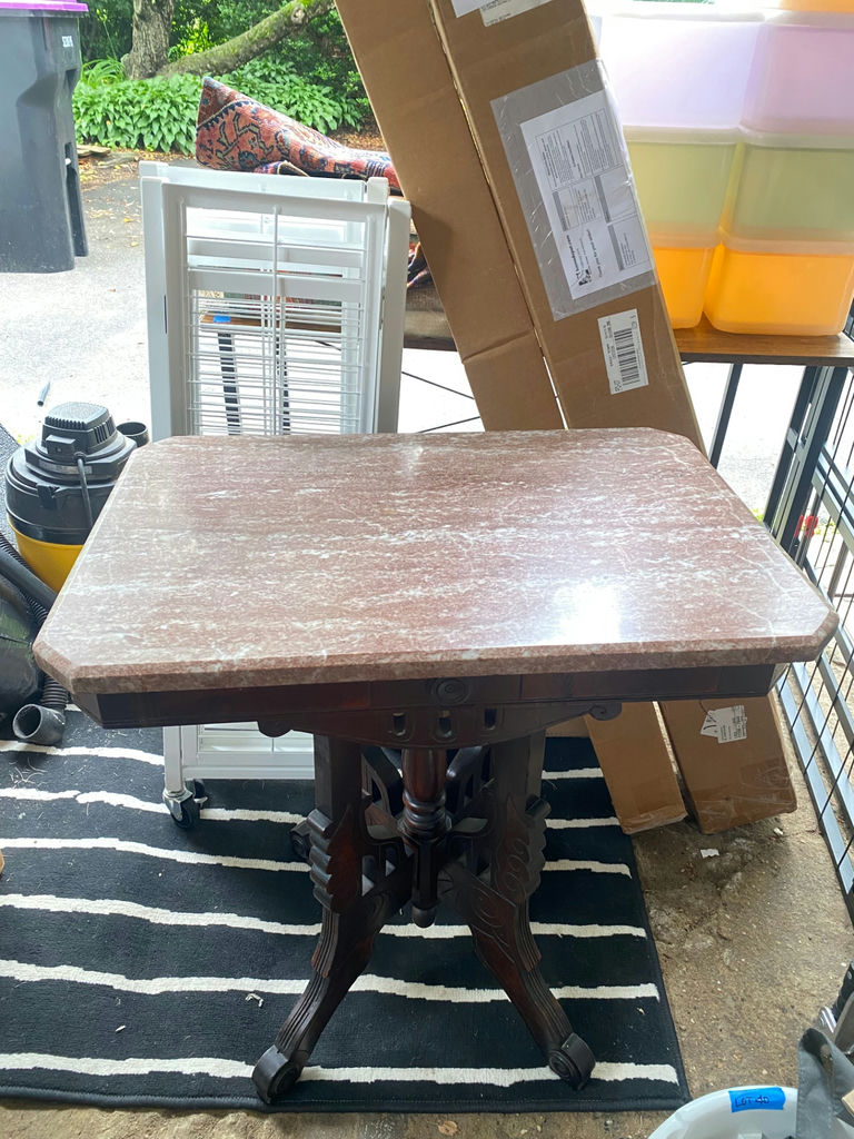Late 1800's Antique Marble Table - image 3 of 7