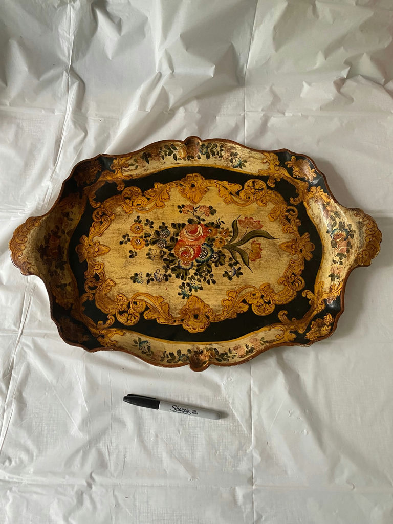 Vintage Hand Painted Floral Japanese Tray - image 1 of 5