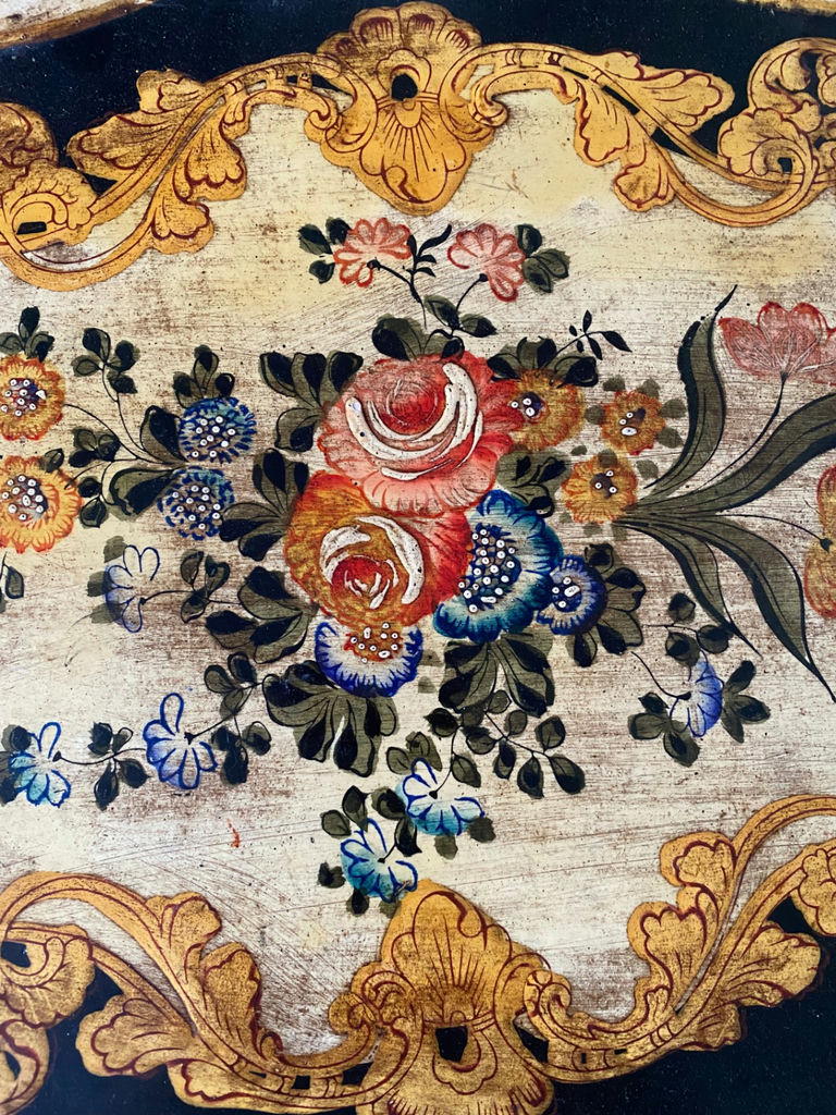 Vintage Hand Painted Floral Japanese Tray - image 4 of 5