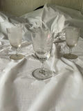 Set of Vintage Cut Needle Etched Cordial Glasses - thumbnail 1 of 2