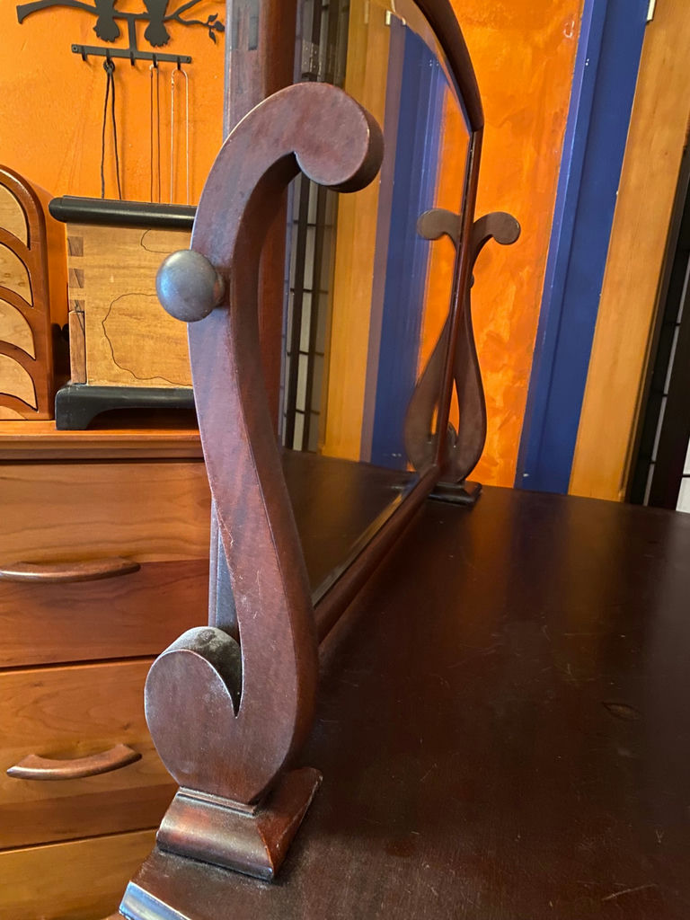Mahogany High Boy Dresser w Mirror - image 5 of 7
