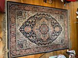 Karastan Navy Heriz Oriental Area Rug with Pad - thumbnail 4 of 7