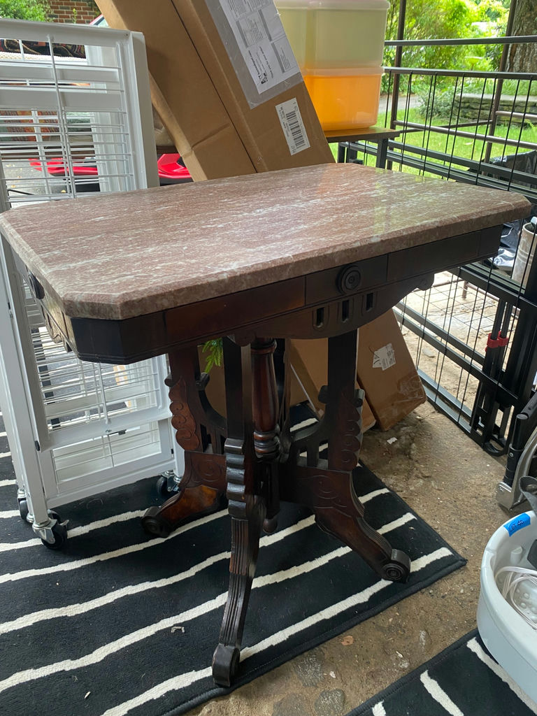 Late 1800's Antique Marble Table - image 1 of 7