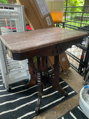 Late 1800's Antique Marble Table  - Image 1 of 7