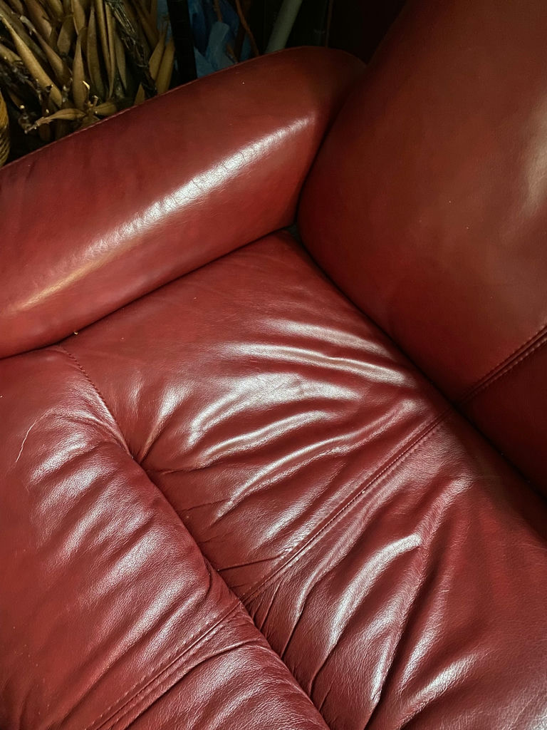 Palliser Red leather Recliner & Ottoman  - image 6 of 10
