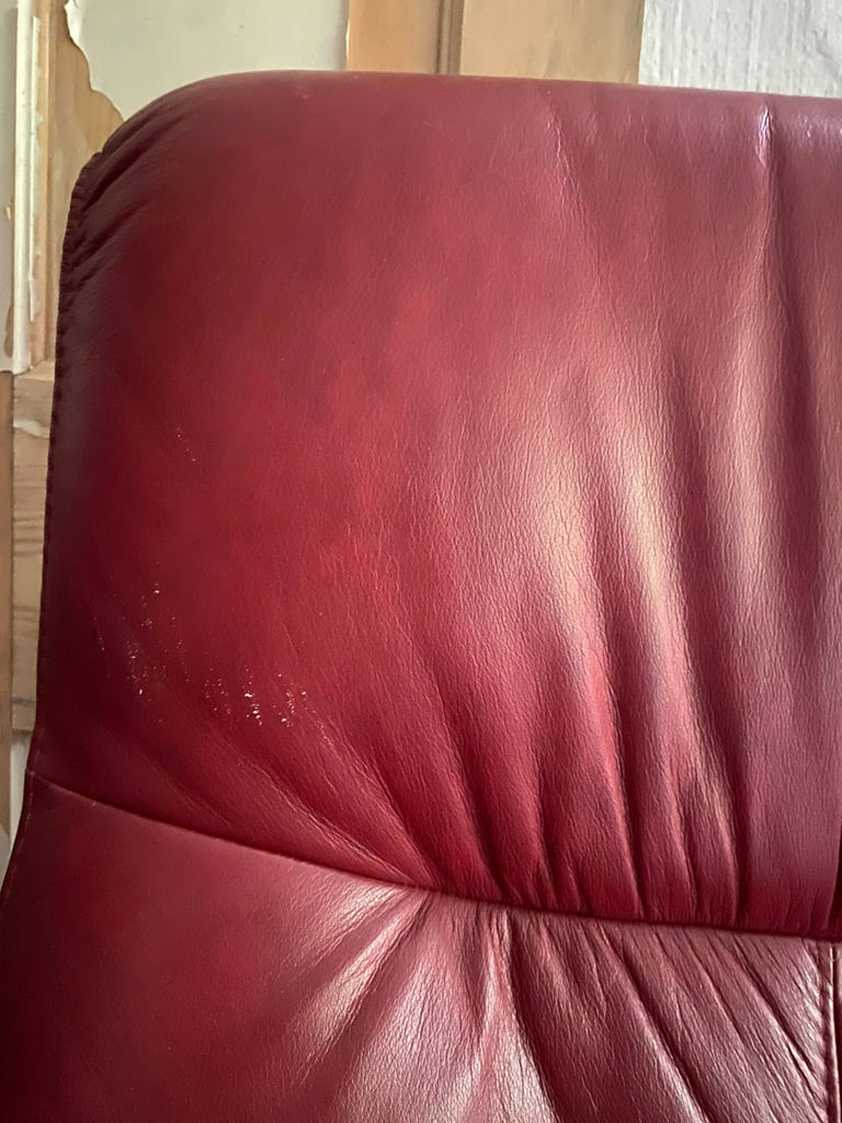 Palliser Red leather Recliner & Ottoman  - image 4 of 10