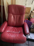 Palliser Red leather Recliner & Ottoman  - thumbnail 2 of 10