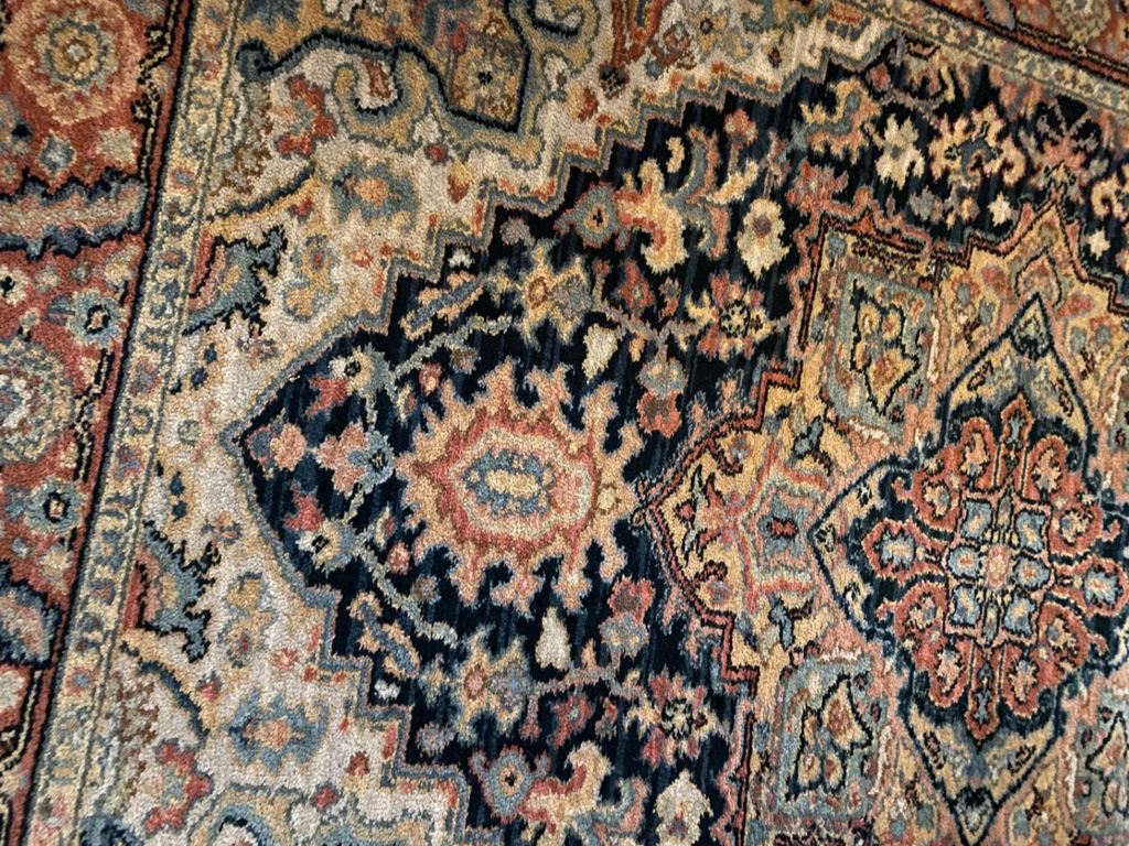 Karastan Navy Heriz Oriental Area Rug with Pad - image 3 of 7