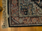 Karastan Navy Heriz Oriental Area Rug with Pad - thumbnail 2 of 7