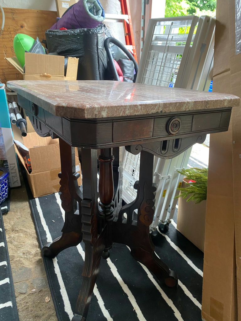Late 1800's Antique Marble Table - image 5 of 7