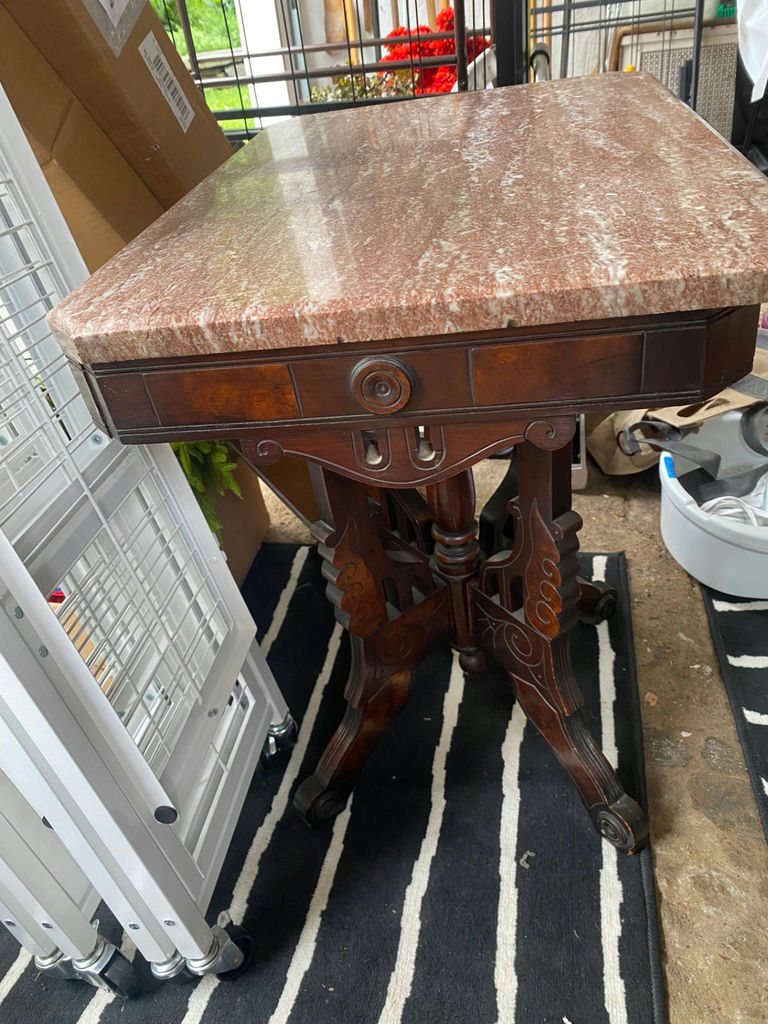 Late 1800's Antique Marble Table  - image 6 of 7
